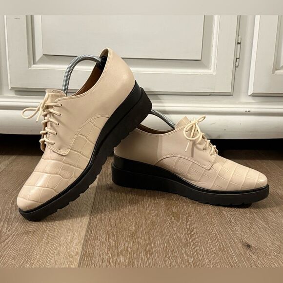 Naturalizer Leather Women’s Oxford Shoes Size 8.5 Ivory Color - Picture 2 of 11